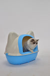 YES4PETS Large Hooded Cat Toilet Litter Box Tray House With Scoop Blue V278-BP153-L-LITTER-TRAY-BLUE