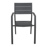 Percy 4pc Set Outdoor Dining Table Chair Aluminium Frame Grey V315-VOUT-ISLA-02-4PC-KIT