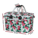 Alfresco Picnic Basket Folding Bag Hamper Insulated Food Cover Storage PICNIC-BAG-COVER-WHFR