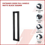 Entrance Door Pull Handle Matte Black 1500mm V63-837591