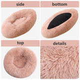 Pet Dog Bedding Warm Plush Round Comfortable Nest Comfy Sleep kennel Pink M 70cm V360-PTDB0000-PK-M