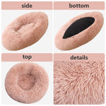 Pet Dog Bedding Warm Plush Round Comfortable Nest Comfy Sleeping kennel Pink Large 90cm V360-PTDB0000-PK-L