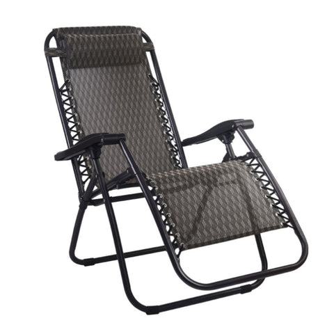 Gardeon Zero Gravity Chair Folding Outdoor Recliner Adjustable Sun Lounge Camping Grey FF-ZGC-GR