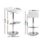 Artiss 4x Bar Stools Adjustable Gas Lift Chairs White BA-TW-NEWT706-WH-X4