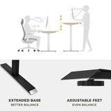 Standing Desk Height Adjustable Sit Stand Motorised Grey Dual Motors Frame Top V255-FRAMEDMG