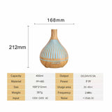 Essential Oil Aroma Diffuser and Remote - 400ml Narrow Top Wood Mist Humidifier V238-SUPDZ-39913463283792