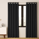 Artiss 2X Blockout Curtains Eyelet 300x230cm Black BC-MATT-300X230-BK