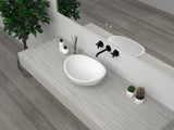Curved Top Edge Basin Cast stone - Solid Surface Basin 420mm V567-PS-2220