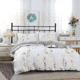 Reversible Design Queen Size White Duvet Quilt Cover Set V493-MQ-461A