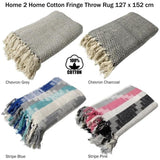 Cotton Fringe Throw Rug Chevron Grey V442-ABR-THROW-COTTONCHEVRON-GREY-RE