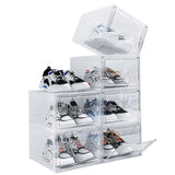 Sneaker Display Case Shoe Storage Organizer Box Stackable Plastic Clear Magnetic V63-839171