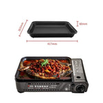 Portable Gas Burner Stove with Inset Non Stick Cooking Pan Cooker Butane Camping 60mm Deep Pan V255-MS8-60MM