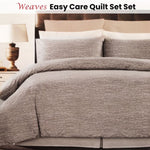 Weaves Coffee Easy Care Quilt Cover Set Single V442-CAP-QUILTCS-WEAVES-COFFEE-SB