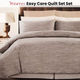 Weaves Coffee Easy Care Quilt Cover Set Double V442-CAP-QUILTCS-WEAVES-COFFEE-DS