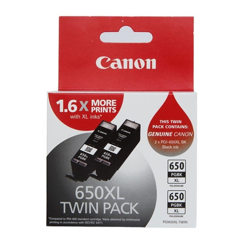 Canon PGI650XL Black Ink Twin Pack - 500 A4 pages each V177-D-CI650XLT