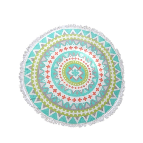 Zoey Bright Colors 100% Cotton Round Beach Towel V442-ABR-TOWEL-ZOEYBRIGHT-MULTI-RD