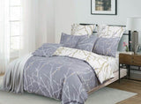 Tree Reversible Queen Size Grey Duvet Quilt Cover Set V493-MQ-410