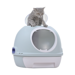 YES4PETS Hooded Cat Toilet Litter Box Tray House With Drawer & Scoop Blue V278-AT1002-3-WINDOWTRAY-BLUE