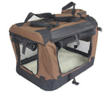 YES4PETS Large Fordable Pet Dog Puppy Soft Crate With Curtain-Brown V278-SC7052-L_BROWN
