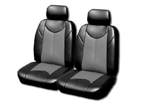 Leather Look Car Seat Covers For Nissan Frontier D22 Dual Cab 1997-2020 | Grey V121-TMDNAVA97TOROGRY