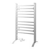 Devanti Electric Heated Towel Rail Rack 10 Bars Freestanding Clothes Dry Warmer TW-C-FW-10-ALUM