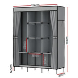 Artiss Large Portable Clothes Closet Wardrobe with Shelf Grey DIY-WR-175-GY