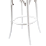 Aster 3pc Round Bar Stools Dining Stool Chair Solid Birch Wood Rattan Seat White V315-VOD-CAFE-22-3PC-KIT