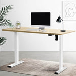 Artiss Standing Desk Motorised Sit Stand Desks White Oak 120CM HASD-114G-WHDF-NTDB-120