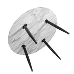 Minimalist Marble Effect Round Coffee Table V264-TAB-718C-WHE