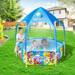 Bestway Kids Pool 183x51cm Steel Frame Swimming Play Pools Canopy 930L BW-POOL-PLAY-5618S