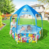 Bestway Kids Pool 183x51cm Steel Frame Swimming Play Pools Canopy 930L BW-POOL-PLAY-5618S