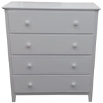 Wisteria Tallboy 4 Chest of Drawers Solid Rubber Wood Bed Storage Cabinet -White V315-VOB-ORVI-05