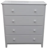 Wisteria Tallboy 4 Chest of Drawers Solid Rubber Wood Bed Storage Cabinet -White V315-VOB-ORVI-05