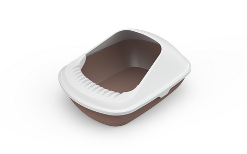 YES4PETS 2 X Medium Cat Litter Box Tray With Shovel Kitty Toilet Semi-Enclosed Pet Box Brown V278-2-X-MSP-B01-BROWN