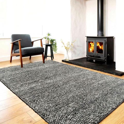 Wool Pebble Charcoal Lifestyle Rug 130x 180 cm V262-CR-STK-033CG