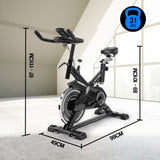 PROFLEX Spin Bike - Flywheel Commercial Gym Exercise Home Workout Grey V219-FTNSPBPRFA75G