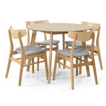 Cusco 5pc Set Dining Set 100cm Round Table 4 Chair Fabric Seat Scandinavian V315-VOD-CUSC-02-5PC-CUSC-04-KIT