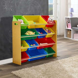 Kids Organiser Shelf Storage Rack for Toys - 12 Multicoloured Bins V196-5608