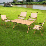 Levede Folding Camping Table Chair Set Oak OD1048