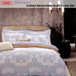 250TC Florence Cotton Reversible Quilt Cover Set King V442-ATX-QUILTCS-FLORENCE-TAUPE-KI