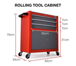 BULLET Tool Chest Cabinet Box Trolley Rolling Wheels Drawer Storage Steel Red V219-TOLKITBULA3RD