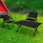 Levede Folding Camping Table Chair Set Portable Picnic Outdoor Egg Roll Foldable OD1046-BK