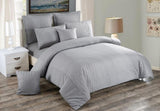 Seersucker Super King Size Grey Duvet Quilt Cover Set V493-PASK-06