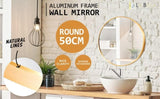 Wall Mirror Round Aluminum Frame Bathroom 50cm GOLD V274-FT-BM-ALUR-GLD50