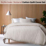 Vintage Design Homewares Reflections Natural Cotton Quilt Cover Set King V442-HIN-QUILTCS-REFLECTIONS-NATURAL-KI