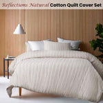 Vintage Design Homewares Reflections Natural Cotton Quilt Cover Set Queen V442-HIN-QUILTCS-REFLECTIONS-NATURAL-QS