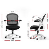 Artiss Mesh Office Chair Mid Back Black OCHAIR-G-2013-WH-BK