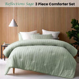 Vintage Design Homewares Reflections Sage 3 Piece Comforter Set Queen V442-HIN-COMFORTER-REFLECTIONS-SAGE-QS