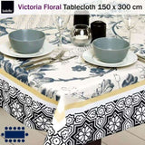 Ladelle Victoria Floral Tablecloth 10 to 12 Seater Oblong 150 x 300 cm V442-LDE-TABLEC-VICTORIAFLORAL300CM-MULTI-RE