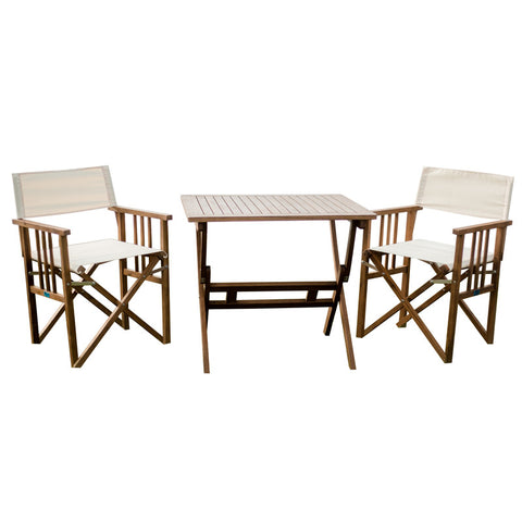 Maculata folding table and 2 director chairs V179-MAC-DIR-SET-3